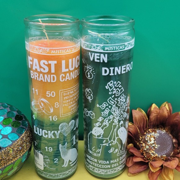 Accents Ven Dinero Candle And Fast Luck Candle Bundle Pack Green And